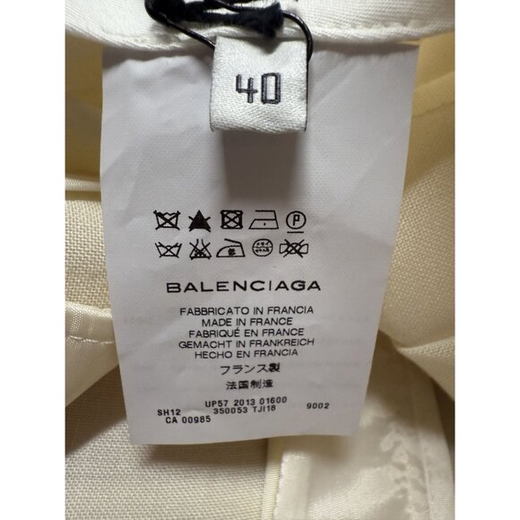 Balenciaga Womens High-Waisted Pleated Shorts Size 40 Cream - Picture 4 of 11